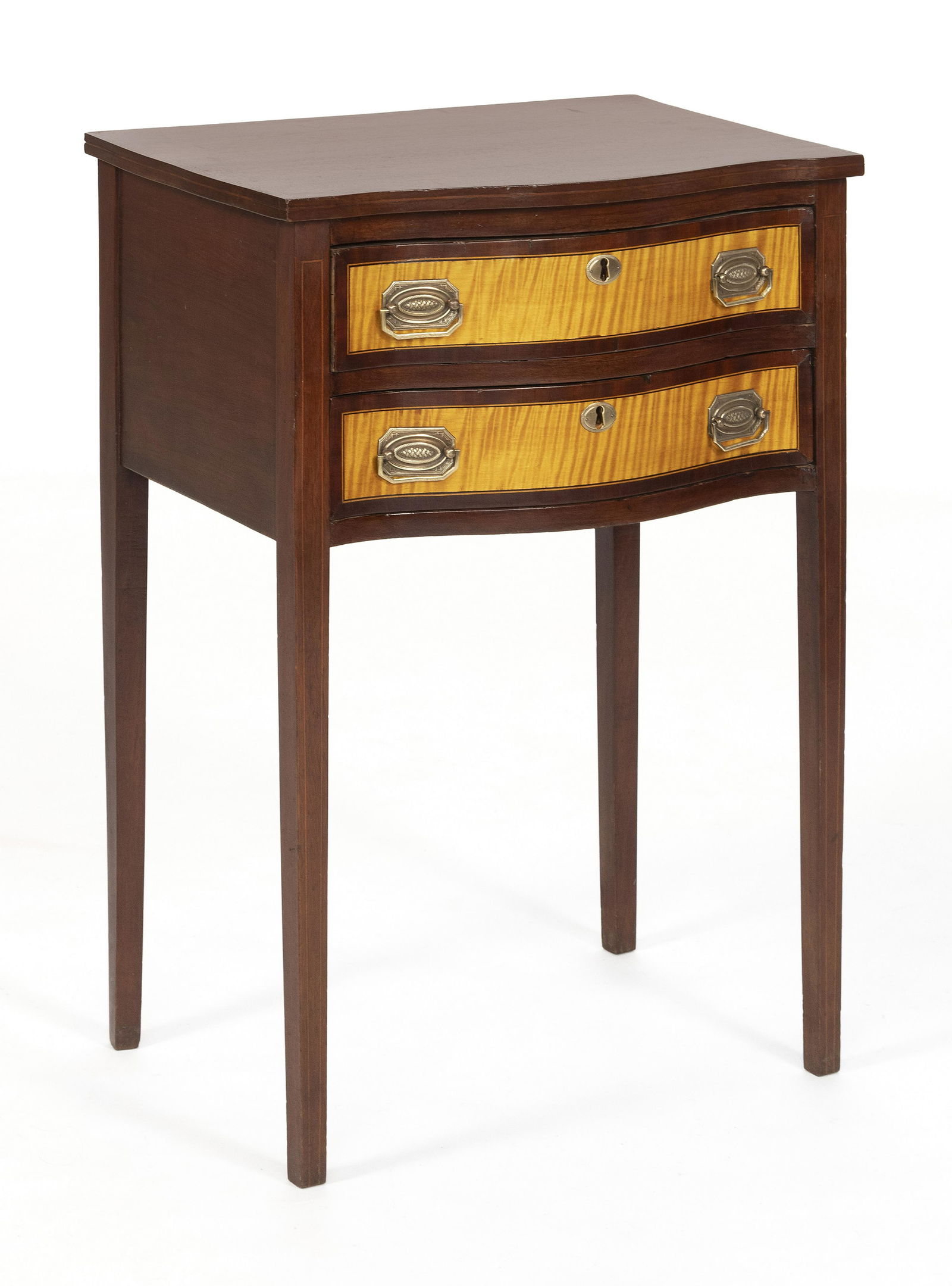 TWO-DRAWER SERPENTINE-FRONT STAND Mid-19th Century (1 of 2)