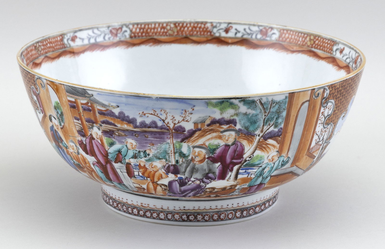 CHINESE EXPORT ROCKEFELLER PORCELAIN BOWL Early 19th (1 of 5)