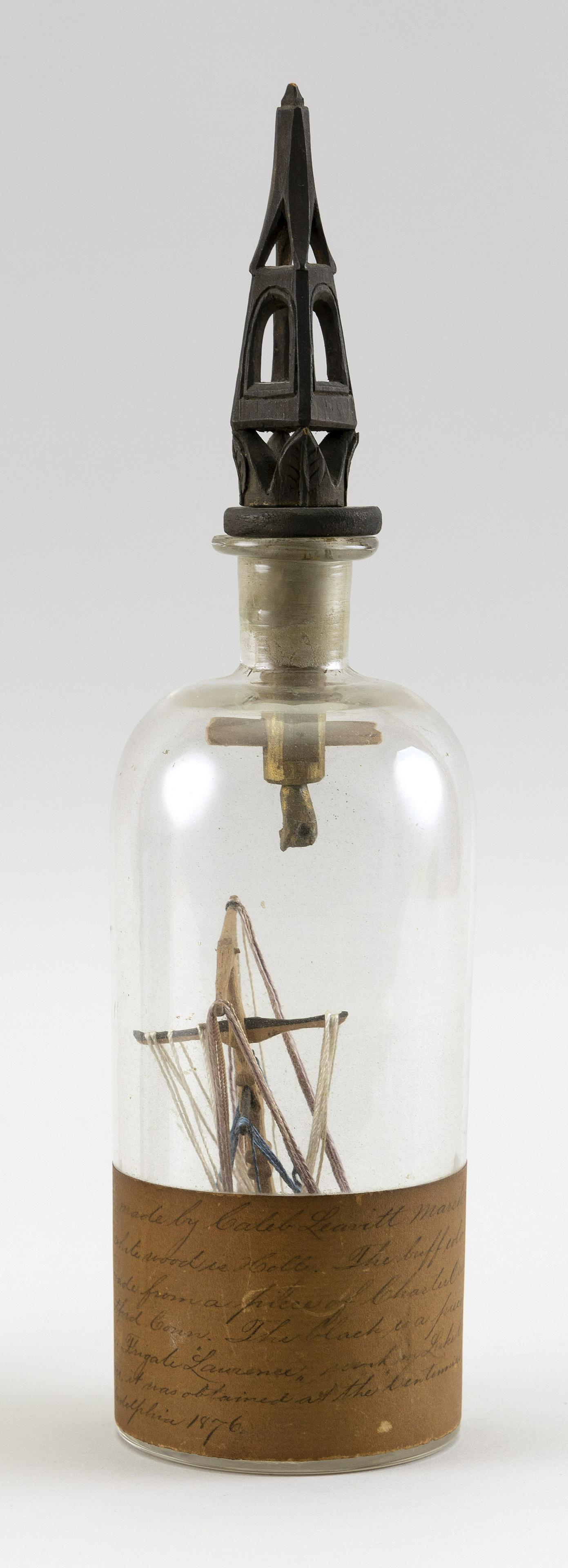 AMERICAN PATRIOTIC FOLK ART BOTTLE WHIMSEY 1882 Height (1 of 2)