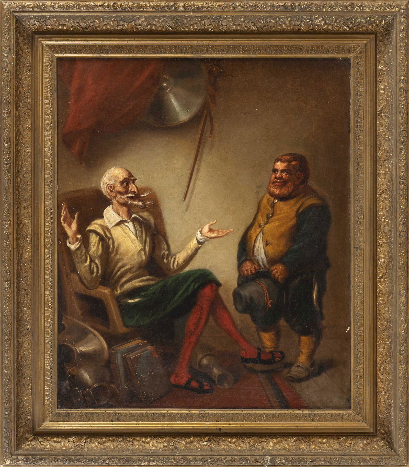 DAVID GILMOUR BLYTHE (Pennsylvania/Ohio, 1815-1865),: DAVID GILMOUR BLYTHEPennsylvania/Ohio, 1815-1865"Don Quixote". Signed lower right "Blythe".Oil on canvas, 24" x 20". Framed 31" x 27". Provenance:The Collection
