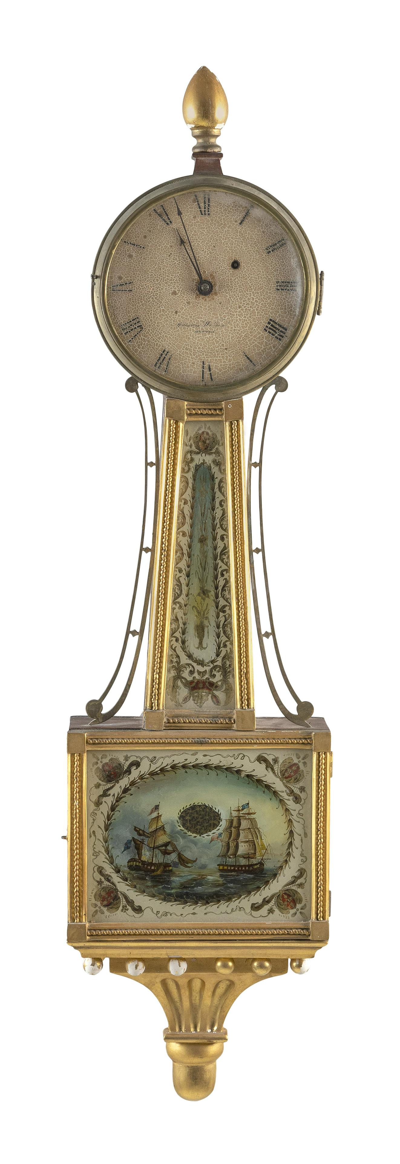 AARON WILLARD FEDERAL BANJO CLOCK Circa 1825 Height (1 of 3)