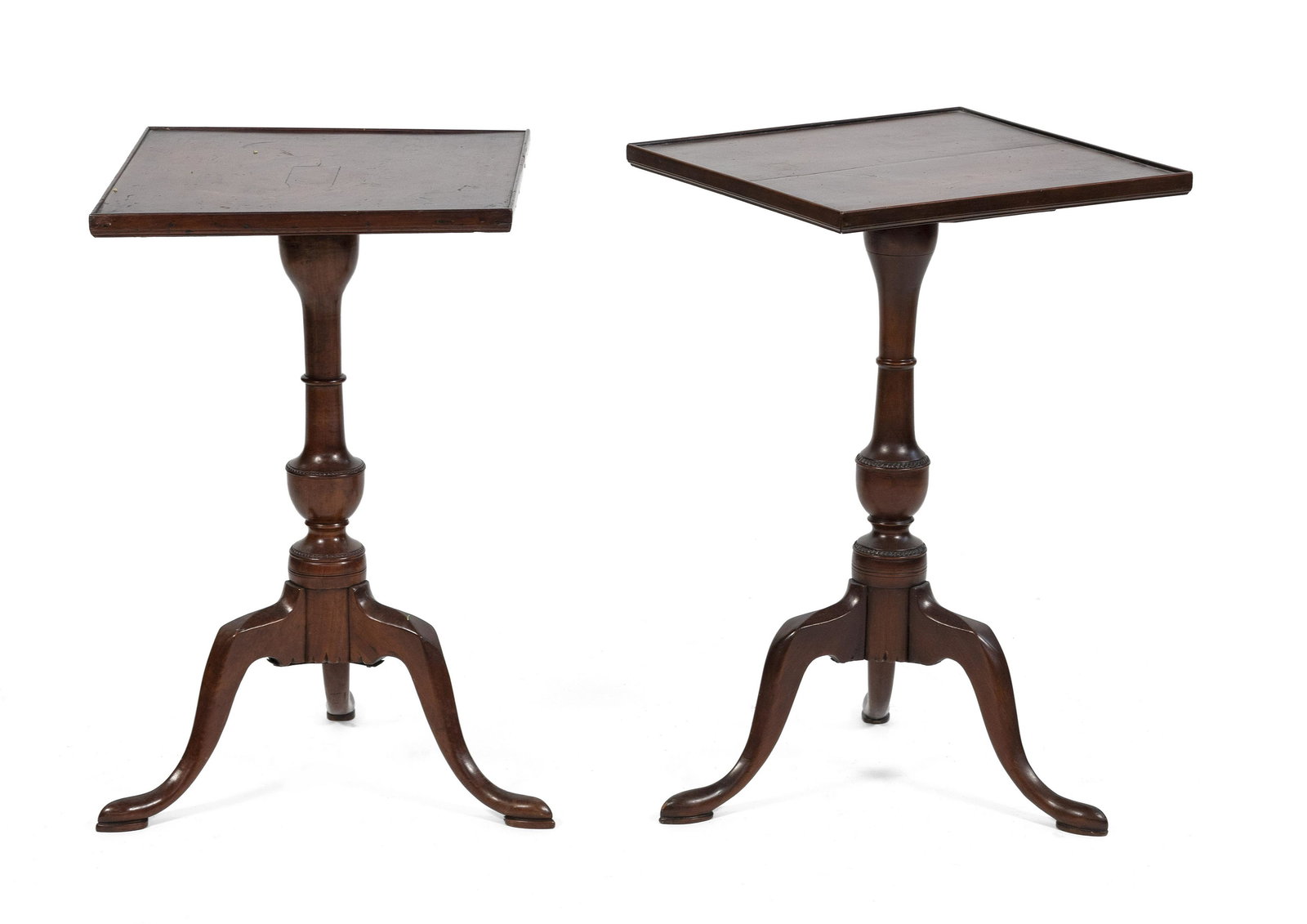 NEAR-PAIR OF QUEEN ANNE CANDLESTANDS Connecticut, 18th (1 of 1)