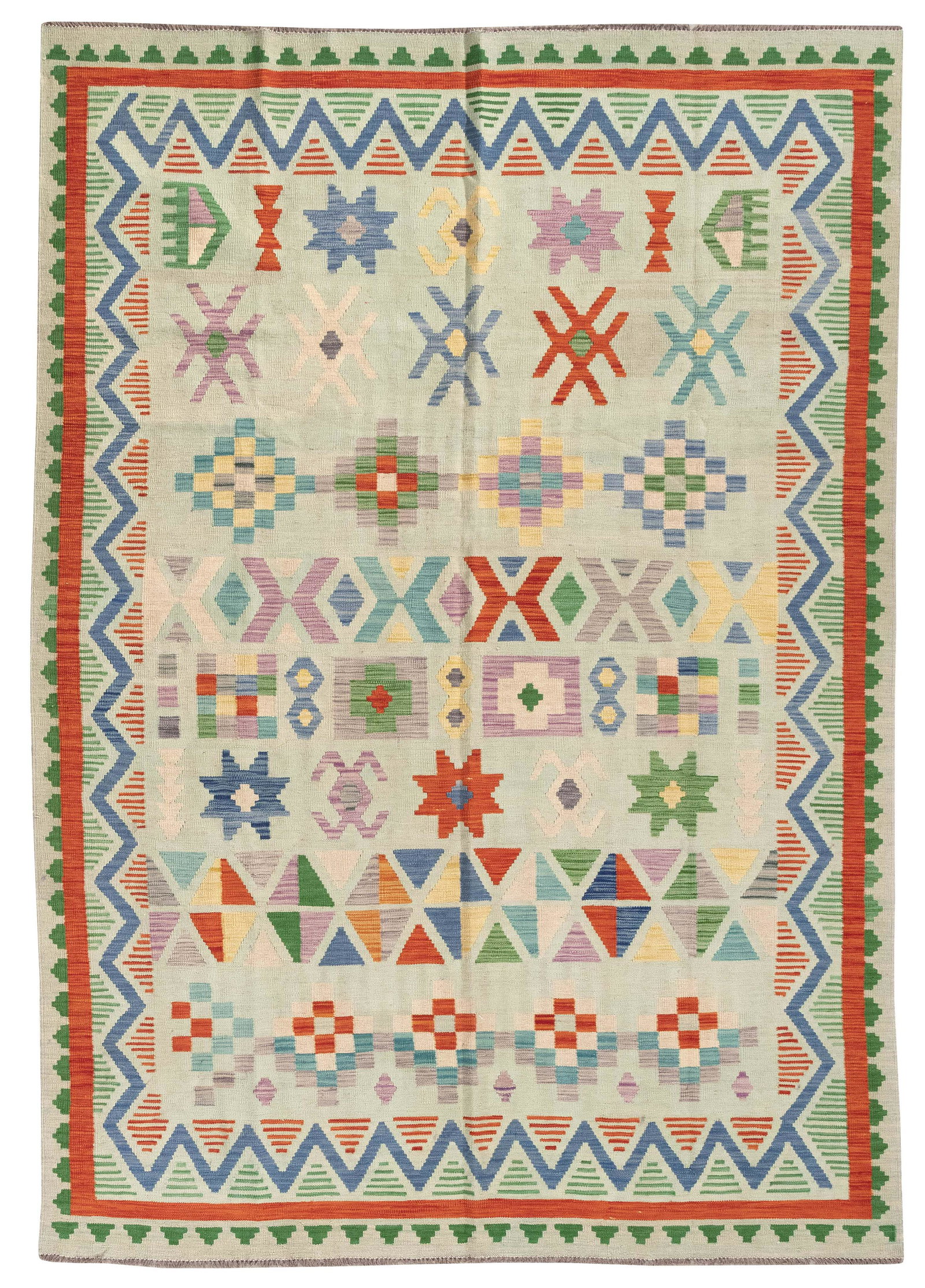 KILIM RUG IN A CONTEMPORARY DESIGN: 6'9" X 9'7" 21st (1 of 1)