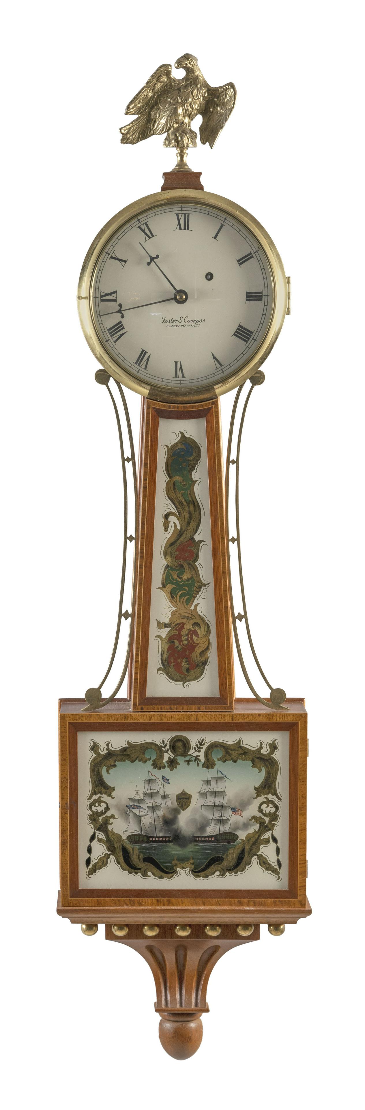 FOSTER CAMPOS BANJO CLOCK 20th Century Height 41”. (1 of 2)