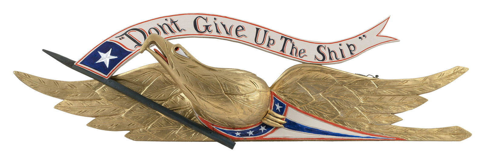 CARVED WOODEN EAGLE PLAQUE 20th Century Height 13". (1 of 2)