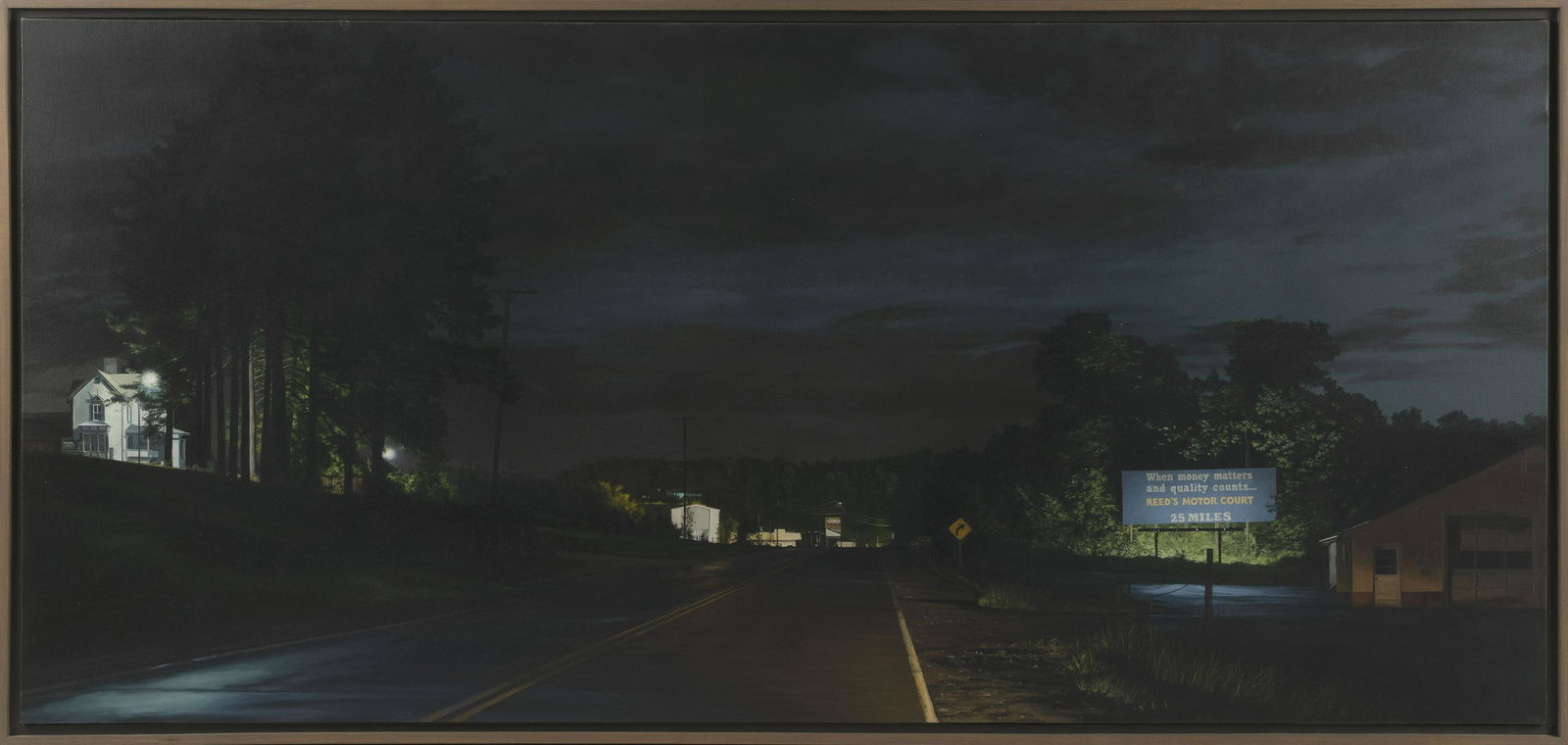 STEPHEN FOX (Virginia, b. 1957), “The Road to Reed’s”.,: STEPHEN FOXVirginia, b. 1957“The Road to Reed’s”. Signed lower right “Fox”. Signed, titled and dated 1986 verso.Oil on canvas, 23” x 50”. Framed 24.75” x 51.5”. Provenance:Private Co