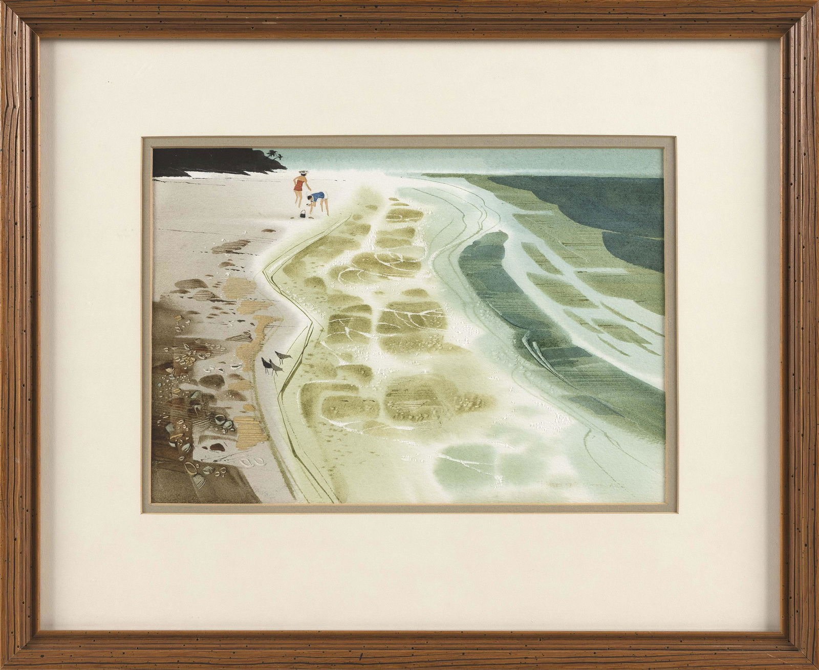 ROBERT ERIC MOORE (Maine, 1927-2006), "Shelling, (1 of 3)