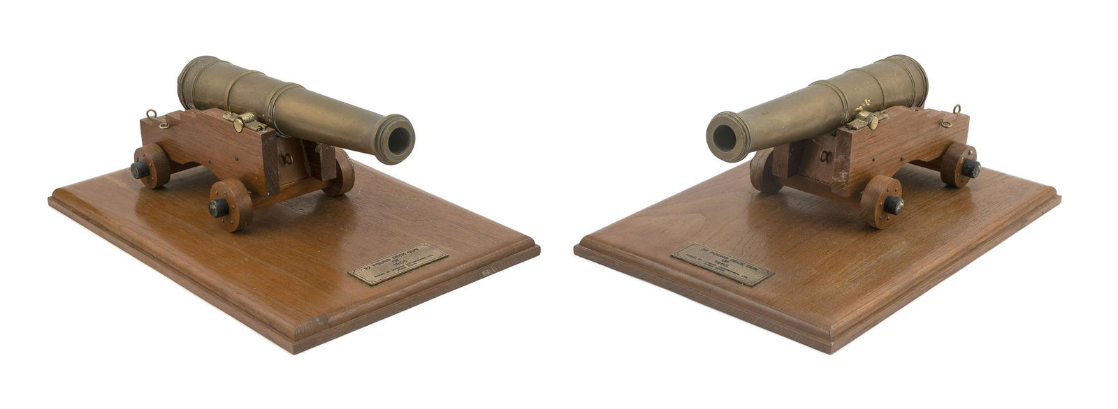 PAIR OF 1805 32-POUND DECK CANNON MODELS (1 of 3)