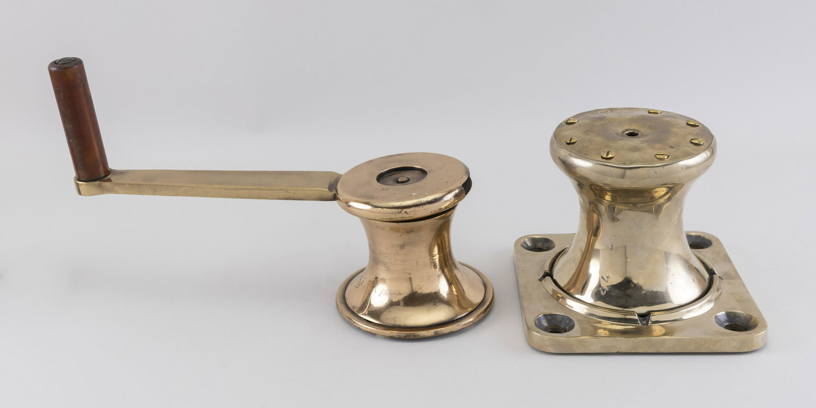 TWO BRASS YACHT WINCHES (1 of 1)