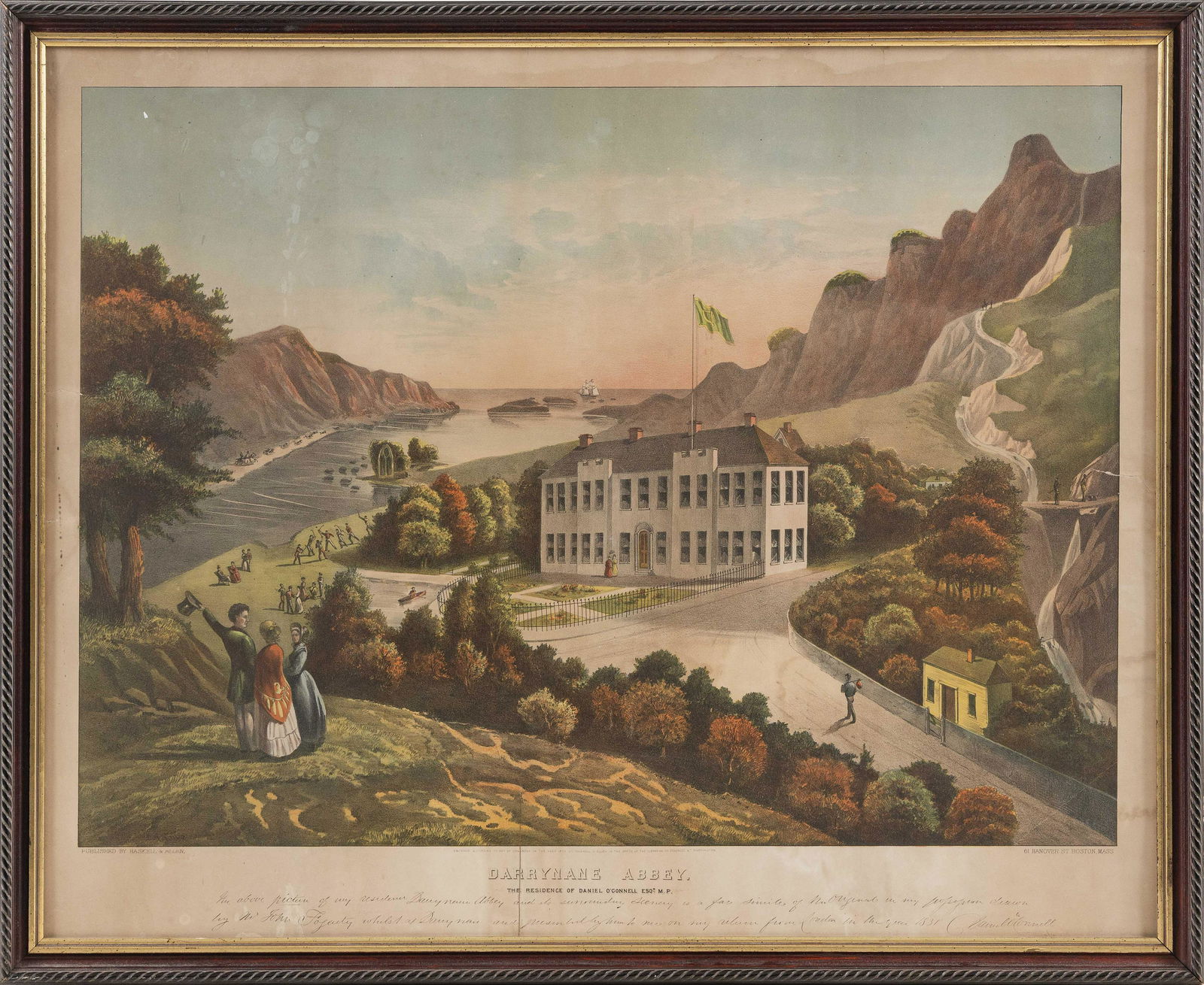 HASKELL & ALLEN LITHOGRAPH “DARRYNANE ABBEY” Late 19th (1 of 2)