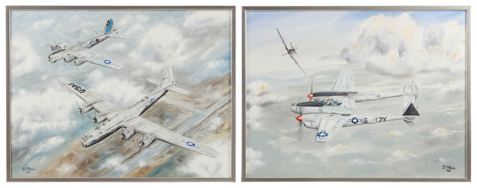 AMERICAN SCHOOL (Late 20th Century,), Pair of paintings (1 of 2)