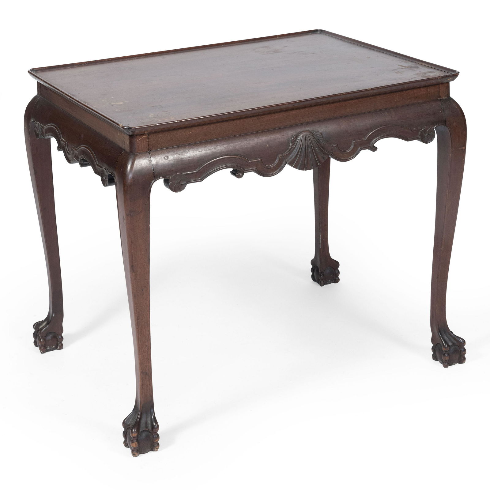 ENGLISH CHIPPENDALE-STYLE TRAY-TOP TEA TABLE Early 20th (1 of 1)