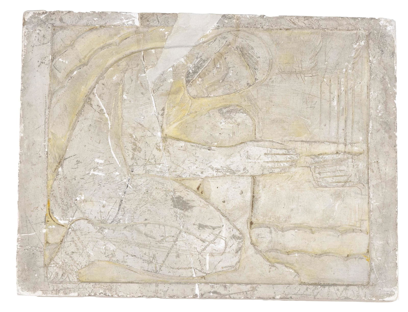 BAS-RELIEF TILE DEPICTING A KNEELING MAN 20th Century (1 of 2)