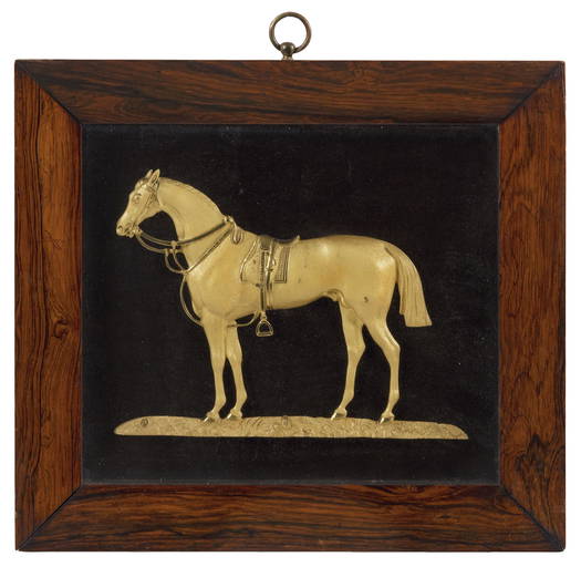 Cast Gilt Bronze Dressage Horse Relief 19th Century