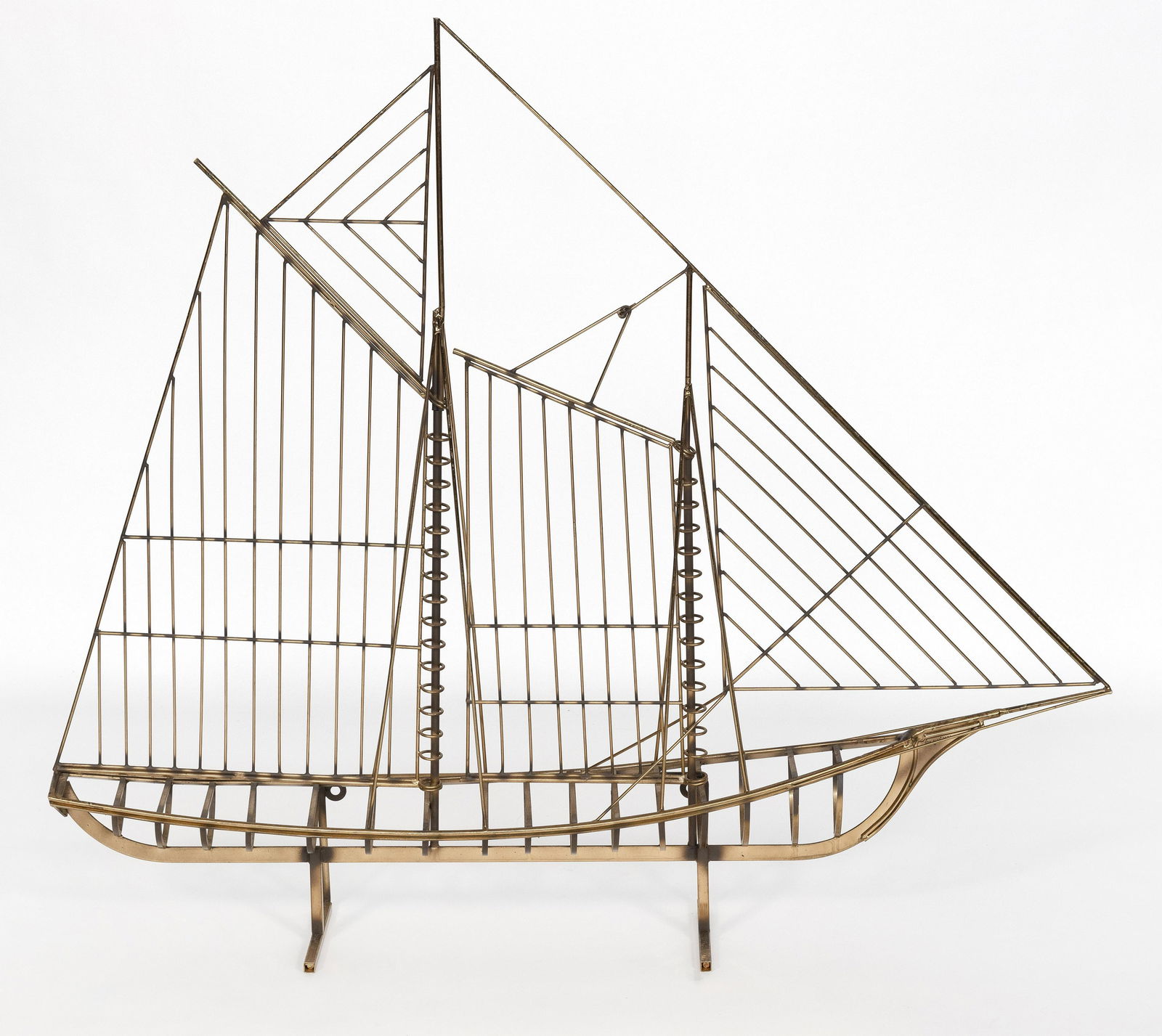 CURTIS JERE (California/China, 1910-2008), Clipper: CURTIS JERECalifornia/China, 1910-2008Clipper ship. Signed “C. Jere” and dated '‘76".Solid brass, height 41”. Length 46.5”. Width 7.5”.