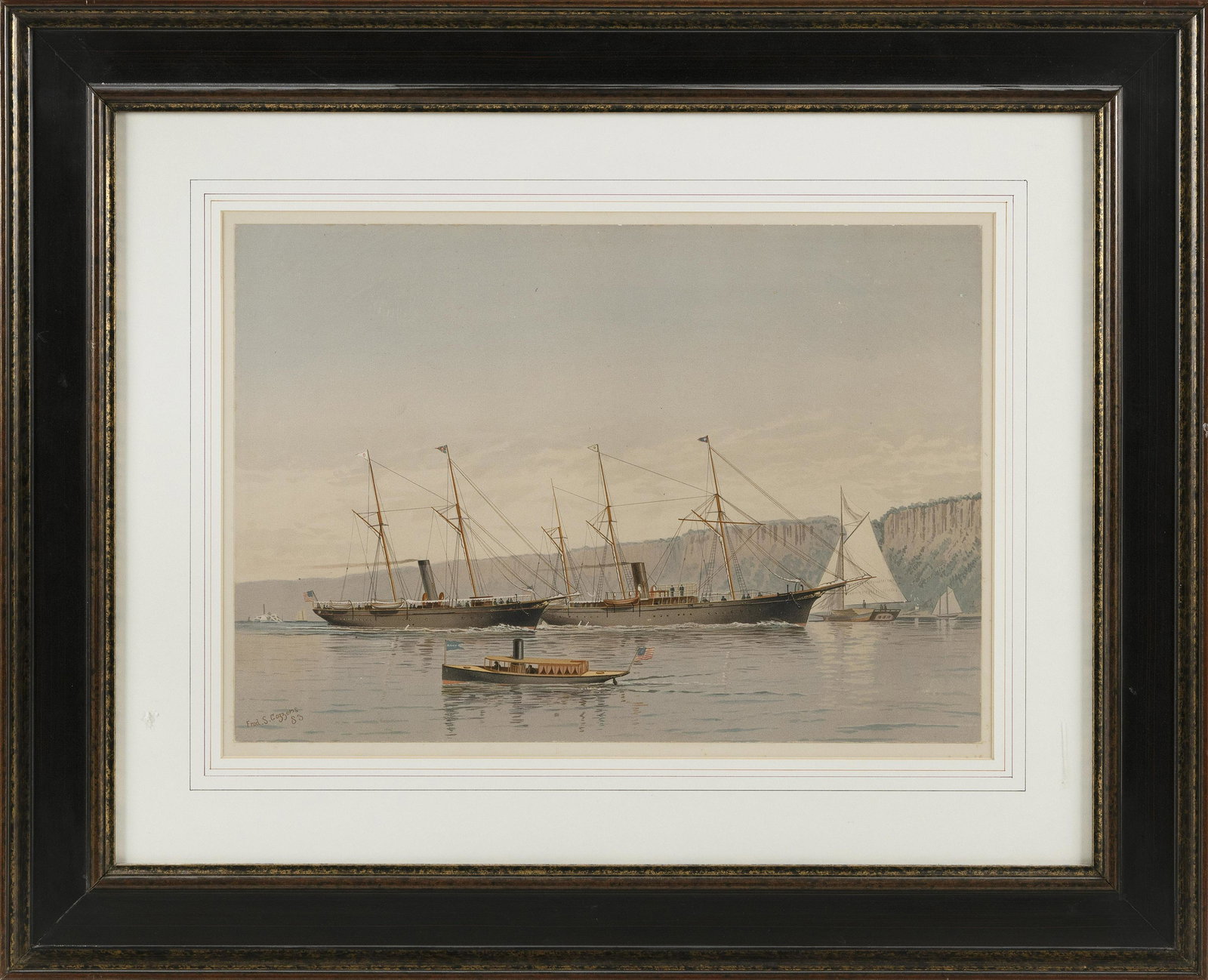 FREDERIC SCHILLER COZZENS (New York, 1846-1928), Ships (1 of 2)