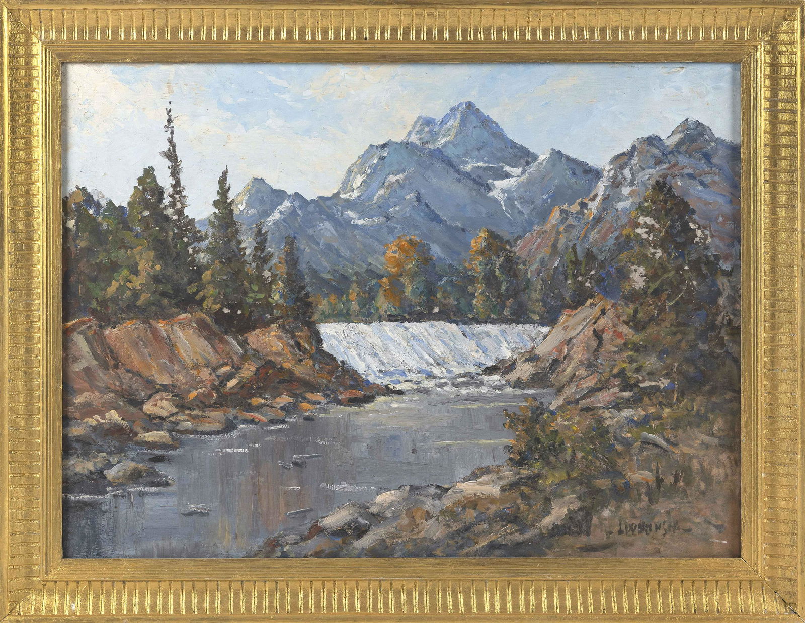 LOUIS WILLIAM BONSIB (Indiana, 1892-1979), "Bow Falls" (1 of 2)
