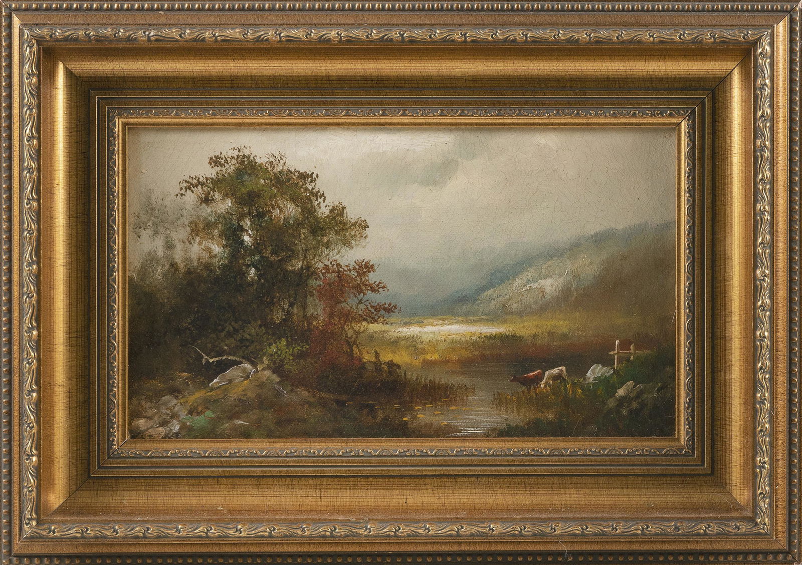 AMERICAN SCHOOL (Late 19th Century,), Cattle by a (1 of 2)