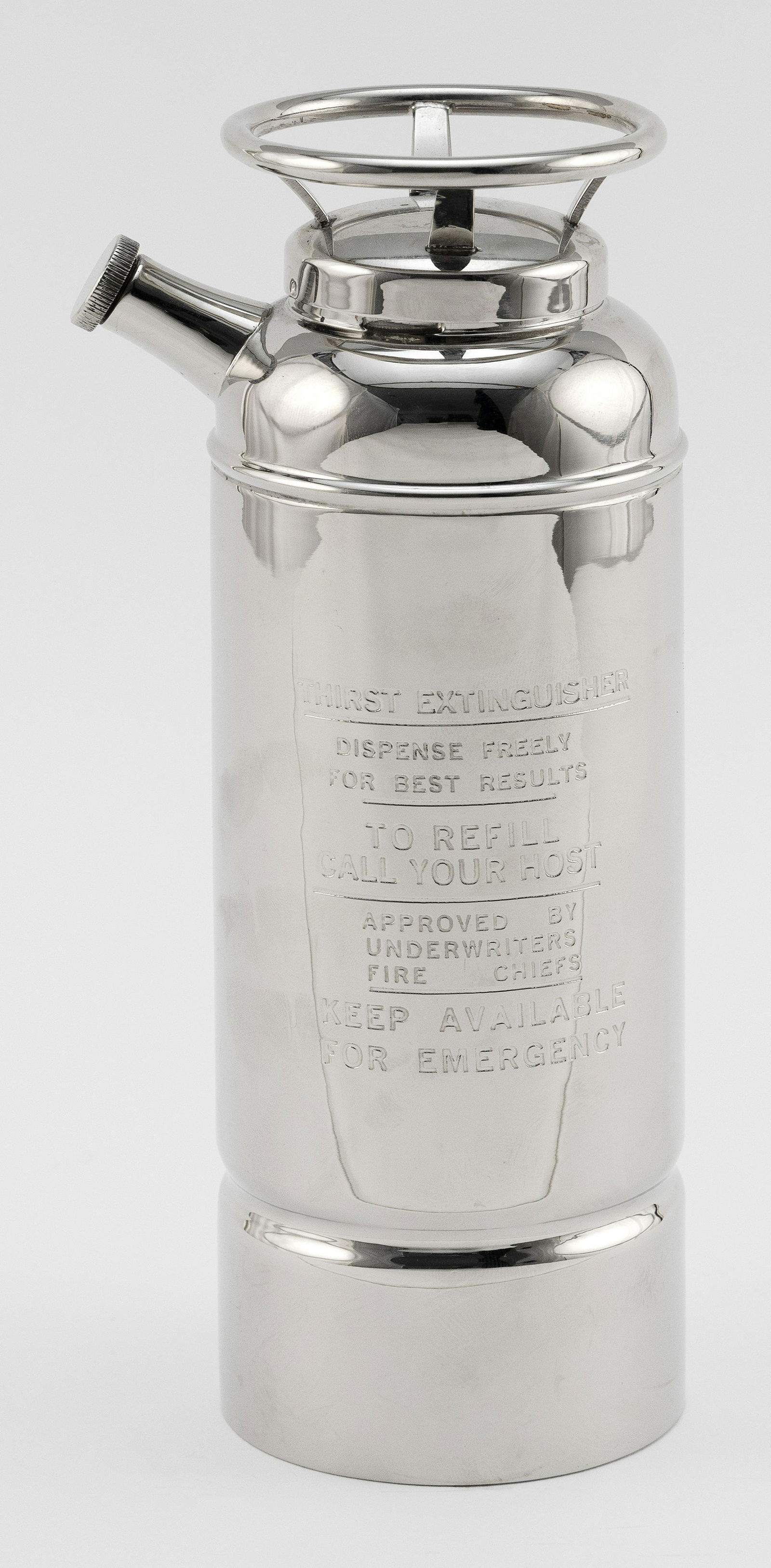 SILVER PLATED FIRE EXTINGUISHER-FORM COCKTAIL SHAKER (1 of 3)