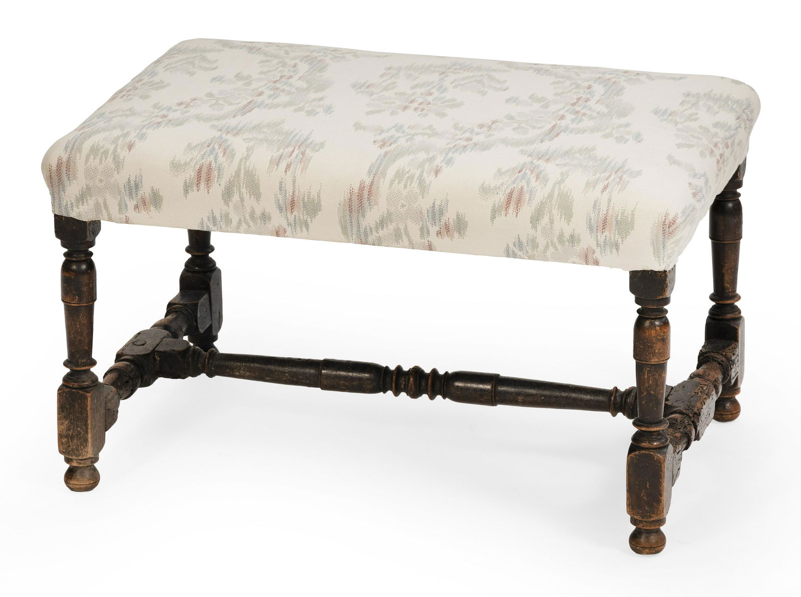 WILLIAM & MARY UPHOLSTERED STOOL 18th Century Height (1 of 2)