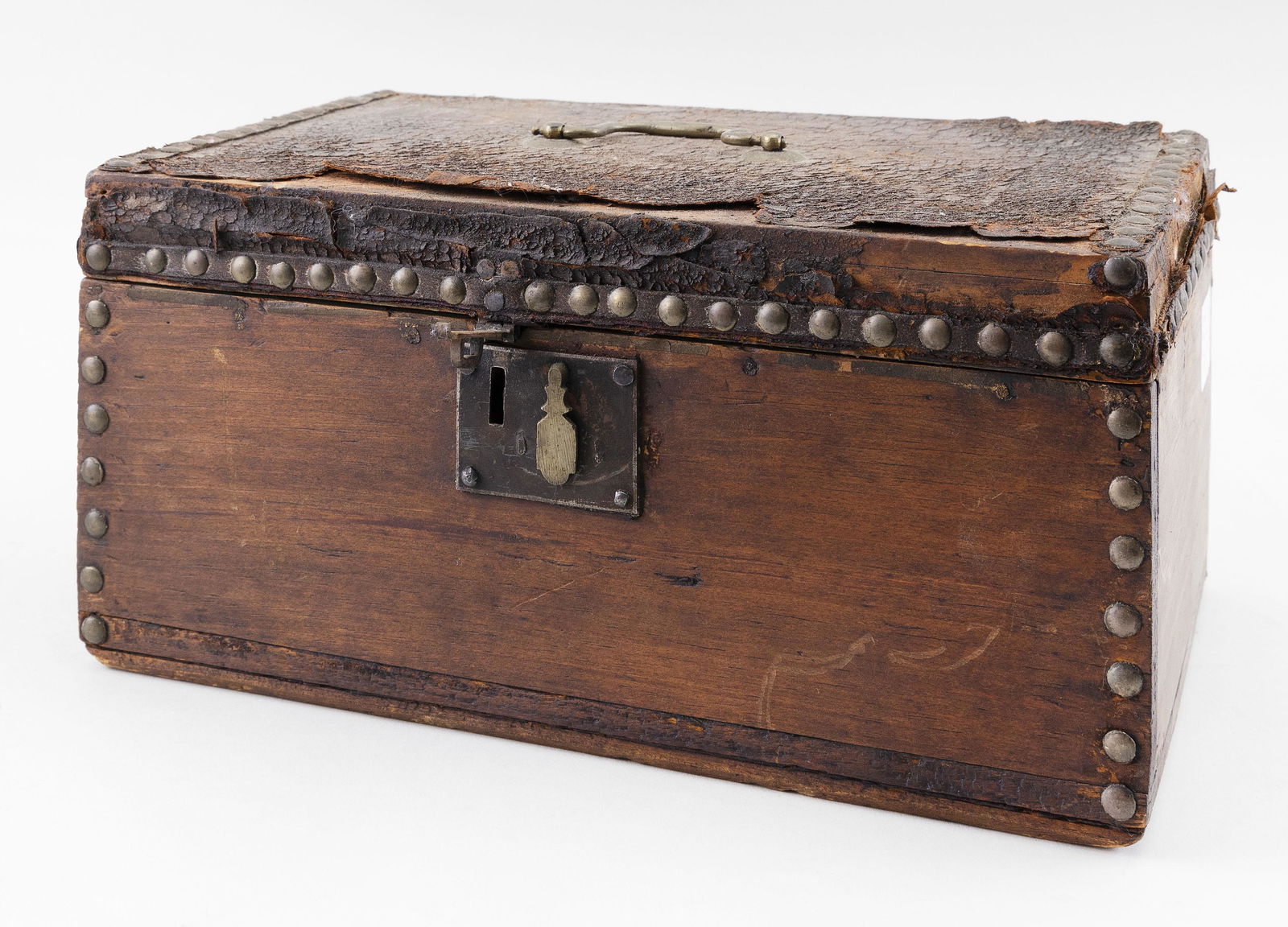 WOODEN DOCUMENT BOX Early 19th Century Height 6”. Width (1 of 2)