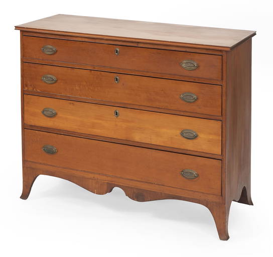 New Hampshire Four Drawer Chest Early 19th Century