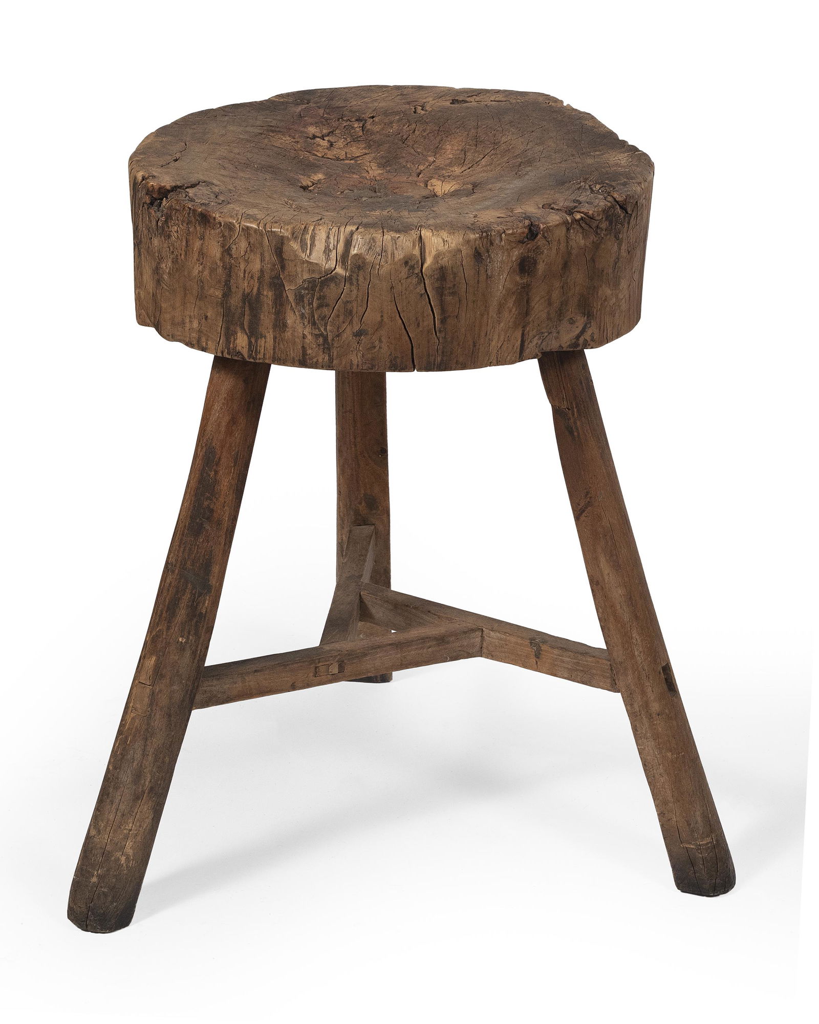 UNUSUAL BURLWOOD CHOPPING BLOCK 19th Century Height (1 of 1)