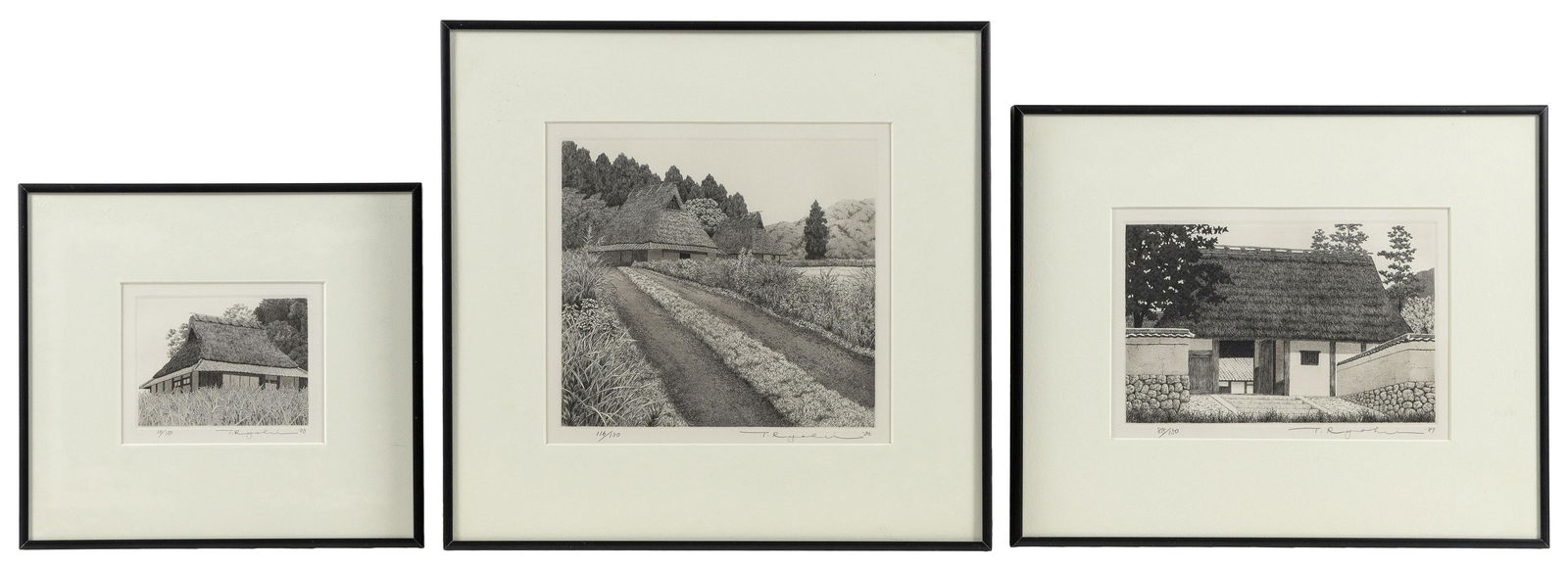 TANAKA RYOHEI (Japan, 20th Century), Three etchings. (1 of 2)