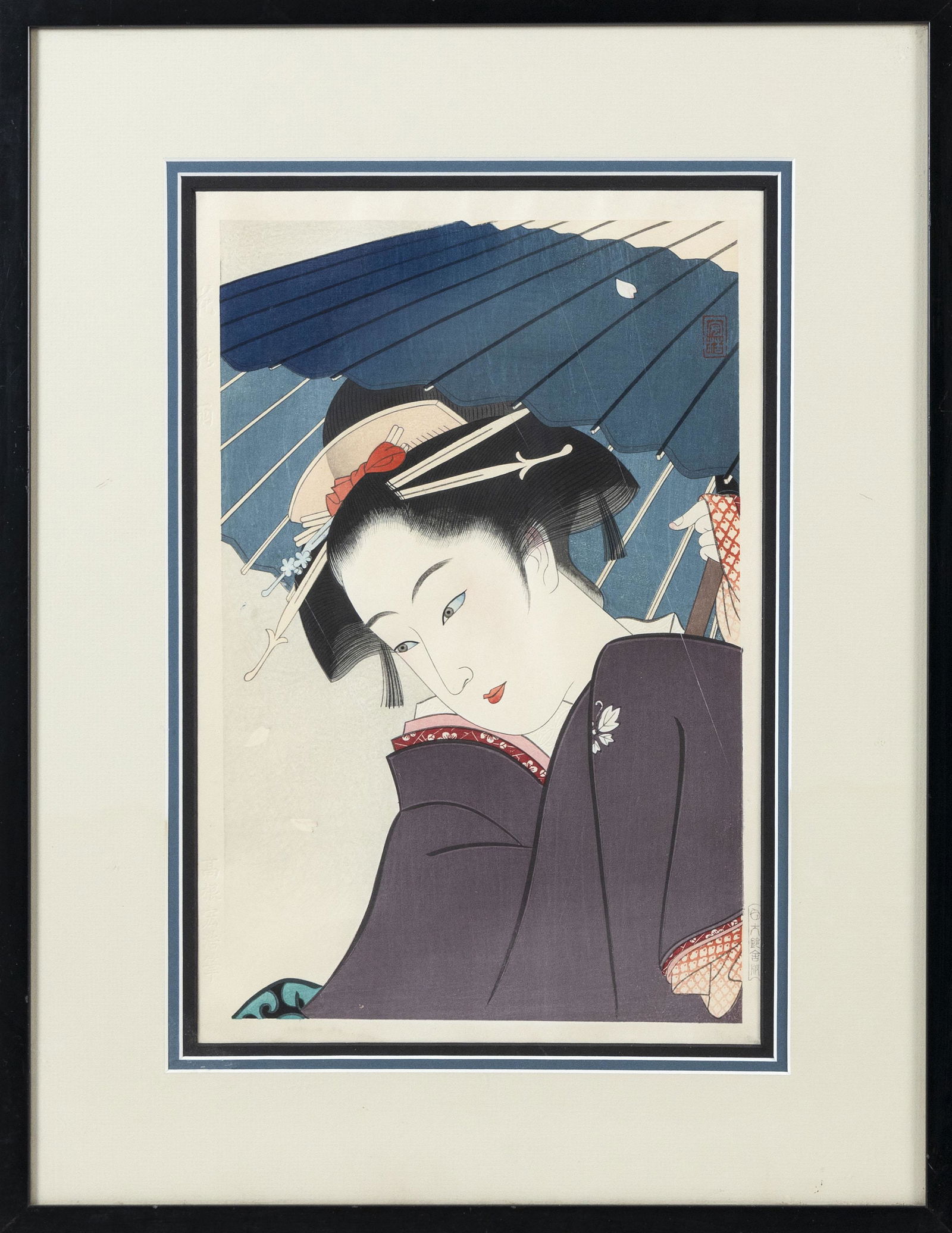 TAKANE KOKO (Japan, 1902-1979), "Rain and Flowers"., (1 of 7)