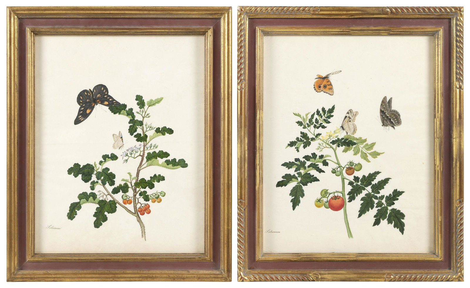 PAIR OF CHINESE WATERCOLORS ON PAPER Circa 1800-1830 (1 of 5)