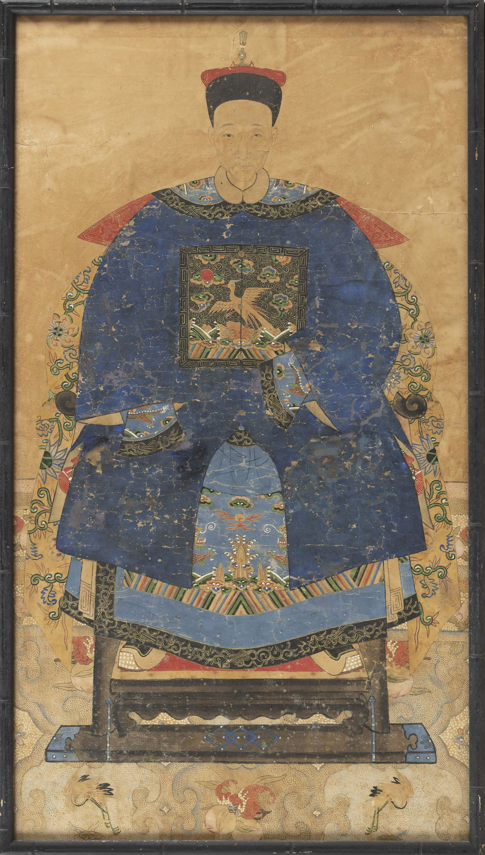 CHINESE ANCESTRAL MIXED MEDIA PORTRAIT ON PAPER 19th (1 of 1)