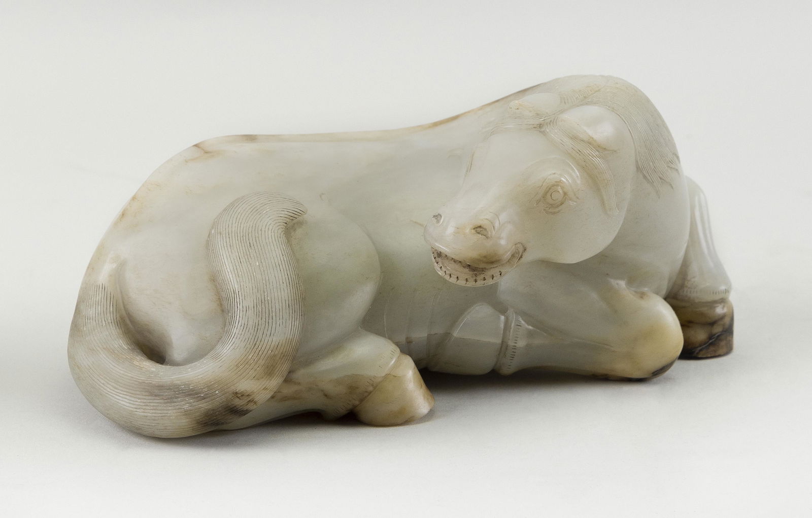 CHINESE CARVED WHITE JADE HORSE 18th Century Height (1 of 8)