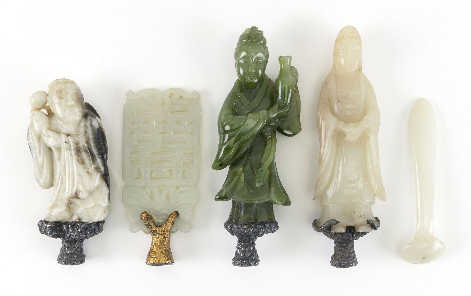 FIVE CHINESE JADE CARVINGS (1 of 10)