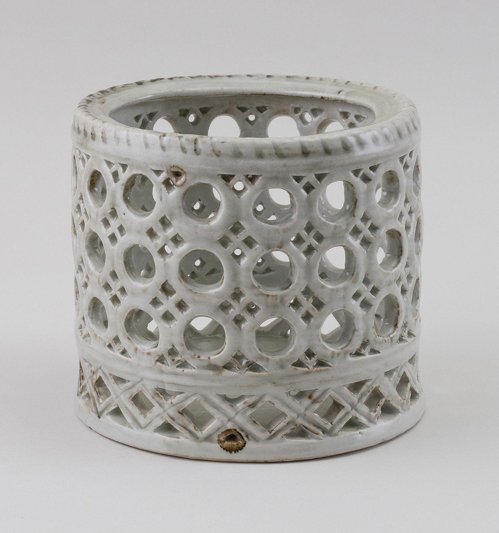 KOREAN CELADON PORCELAIN BRUSH POT Yi Dynasty Diameter (1 of 5)