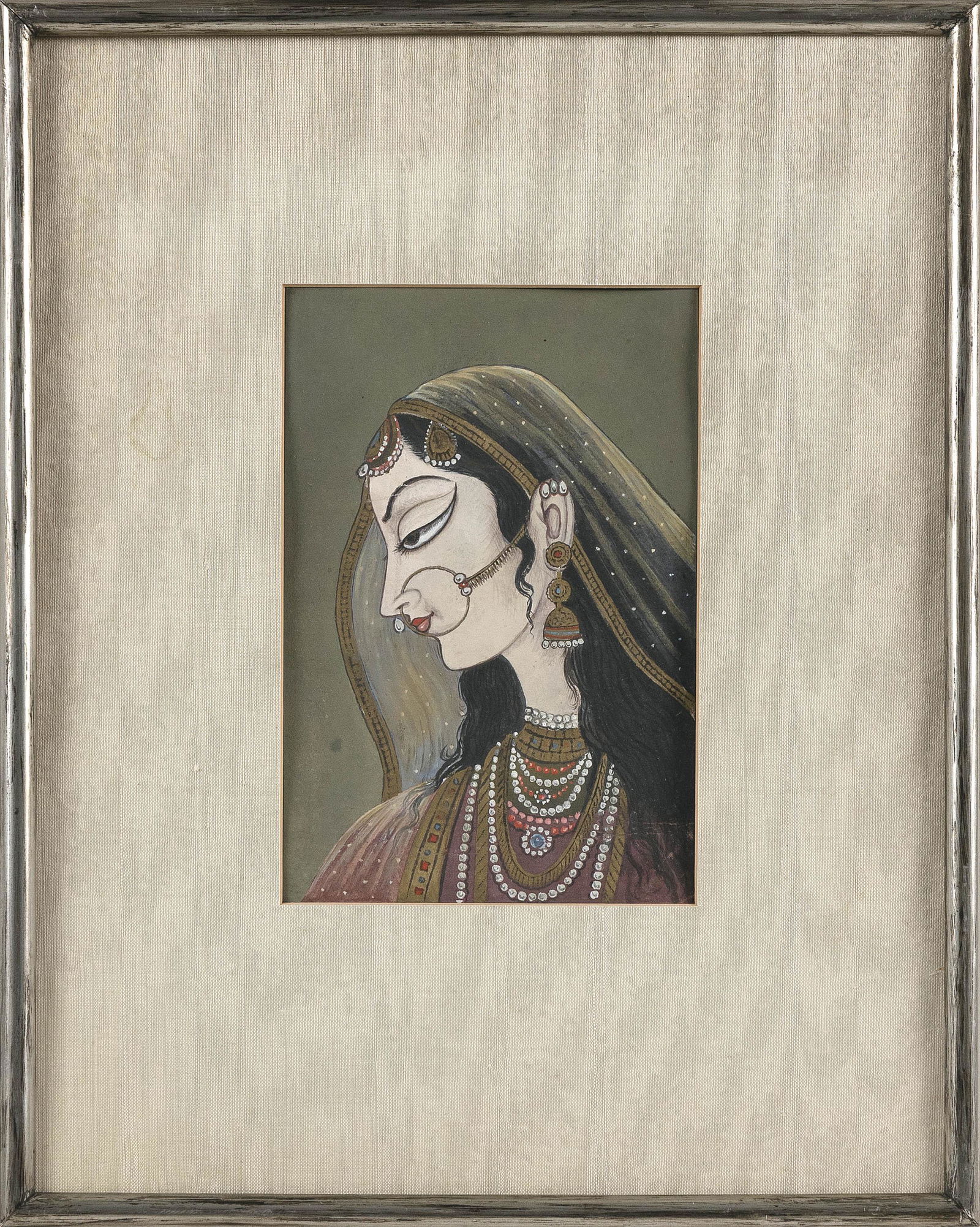 PERSIAN GOUACHE PAINTING ON PAPER Late 19th/Early 20th (1 of 2)