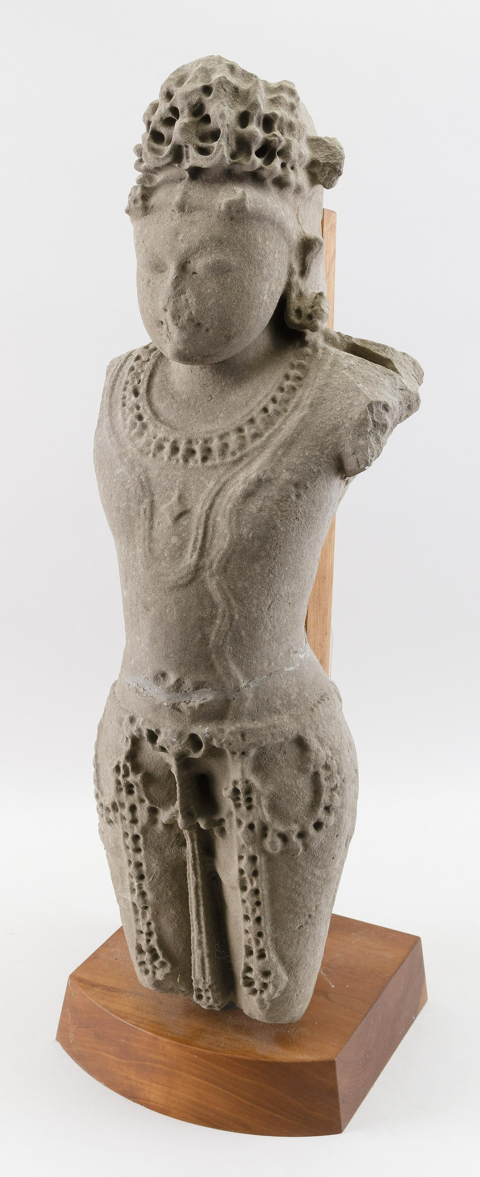 INDIAN BUFF SANDSTONE FIGURE OF VISHNU Height 28". (1 of 9)