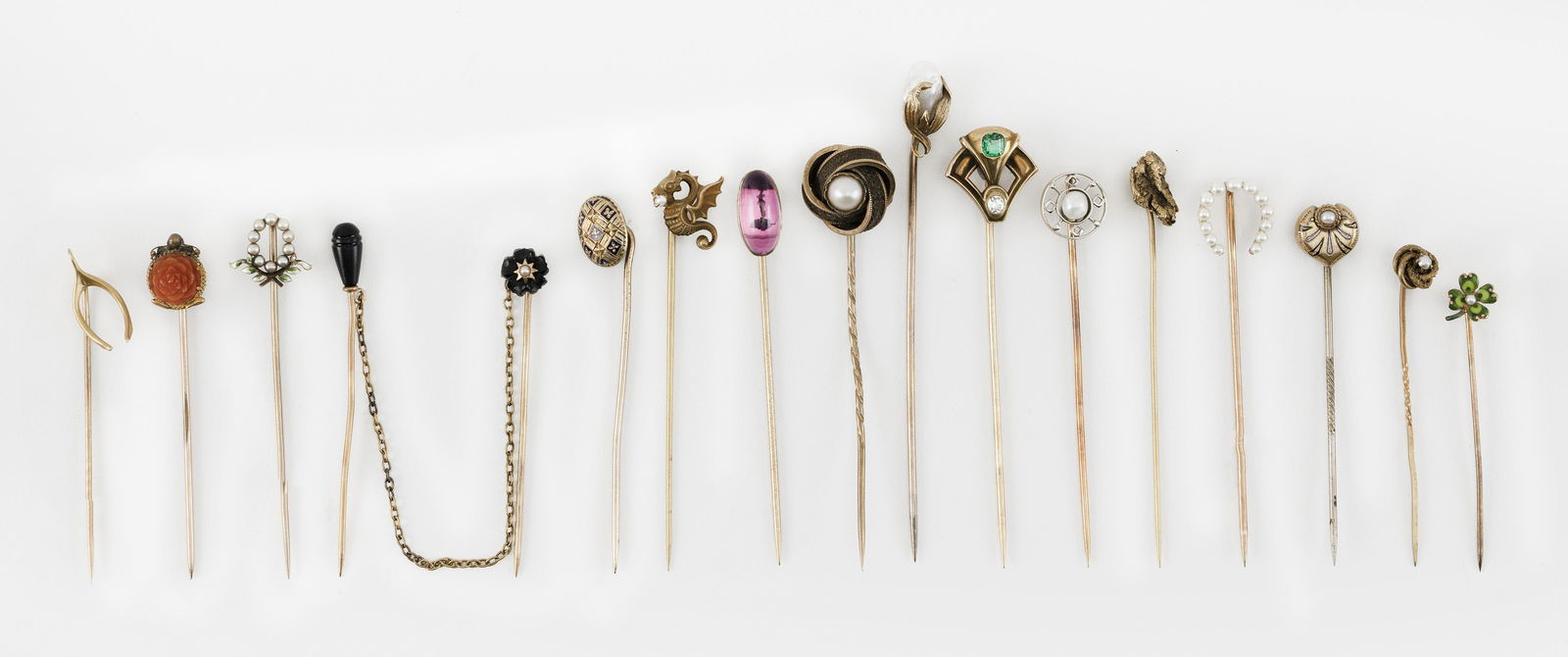 SIXTEEN ANTIQUE STICK PINS (1 of 1)