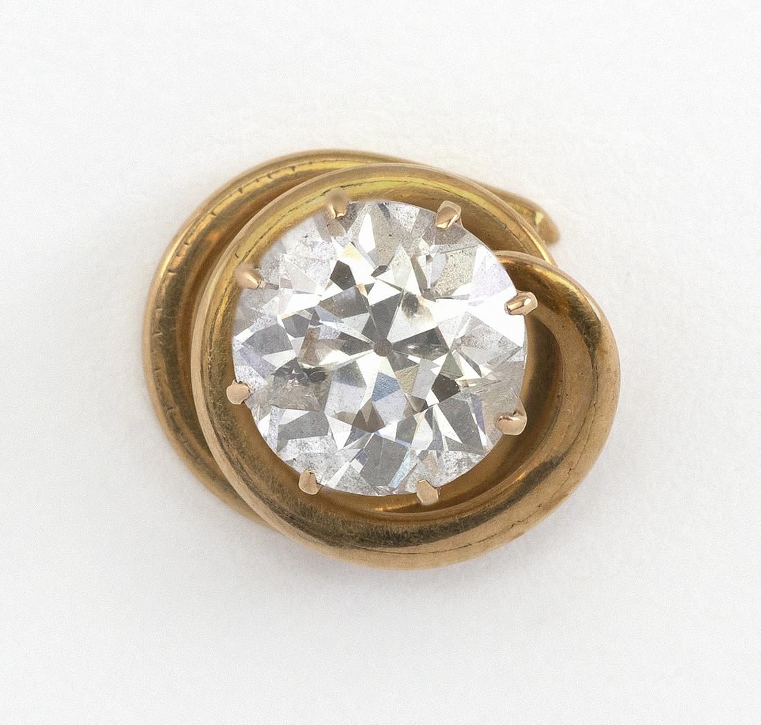 ANTIQUE GOLD AND DIAMOND SHIRT STUD Approx. 1.05 total (1 of 2)