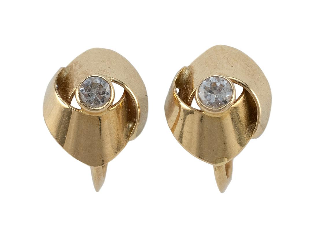 PAIR OF VINTAGE SWEDISH 18KT GOLD EARRINGS 1966 Approx. (1 of 1)