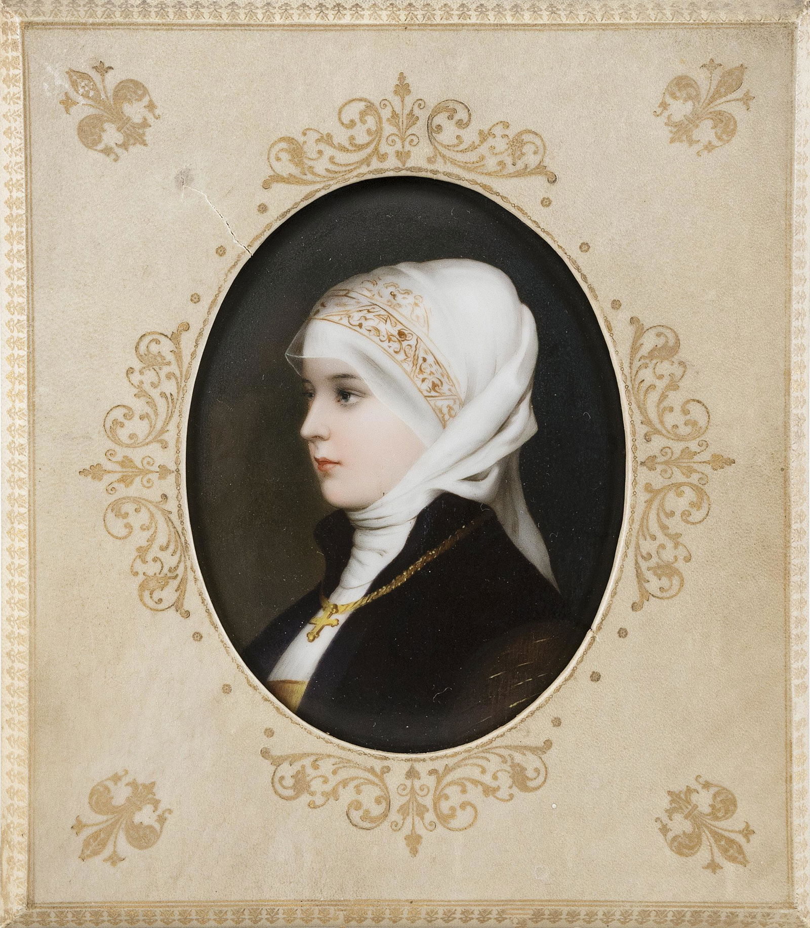 OVAL PAINTED PORCELAIN PLAQUE Probably Austria, Late (1 of 2)