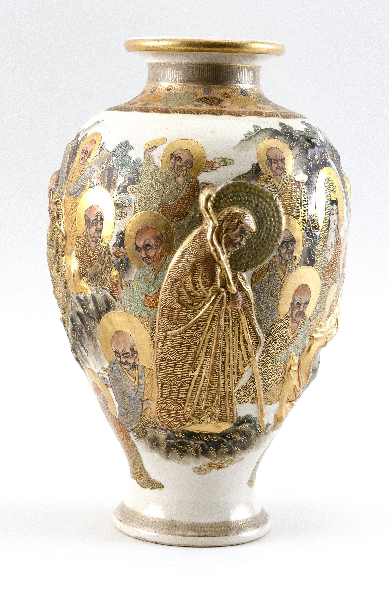 JAPANESE SATSUMA PORCELAIN VASE Late Meiji Period, 20th (1 of 3)