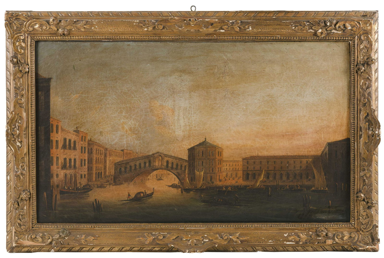 ITALIAN SCHOOL , View of the Rialto Bridge, Venice., (1 of 2)