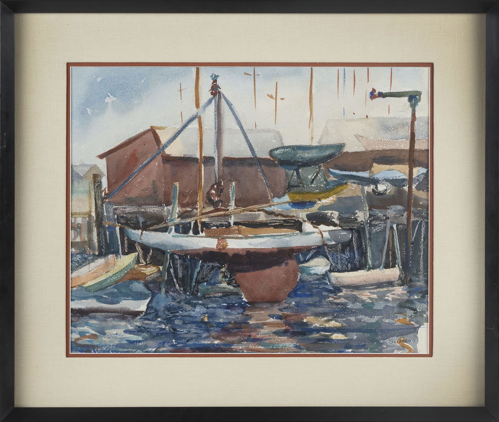 G. SWANSON (America, 20th Century), Sailboat up for (1 of 3)