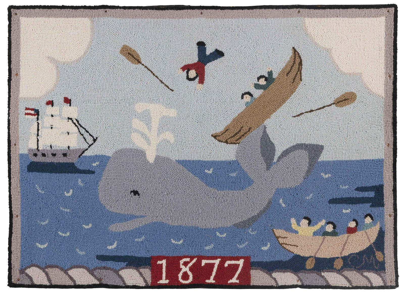 CLAIRE MURRAY PICTORIAL HOOKED RUG Contemporary 26” x (1 of 2)