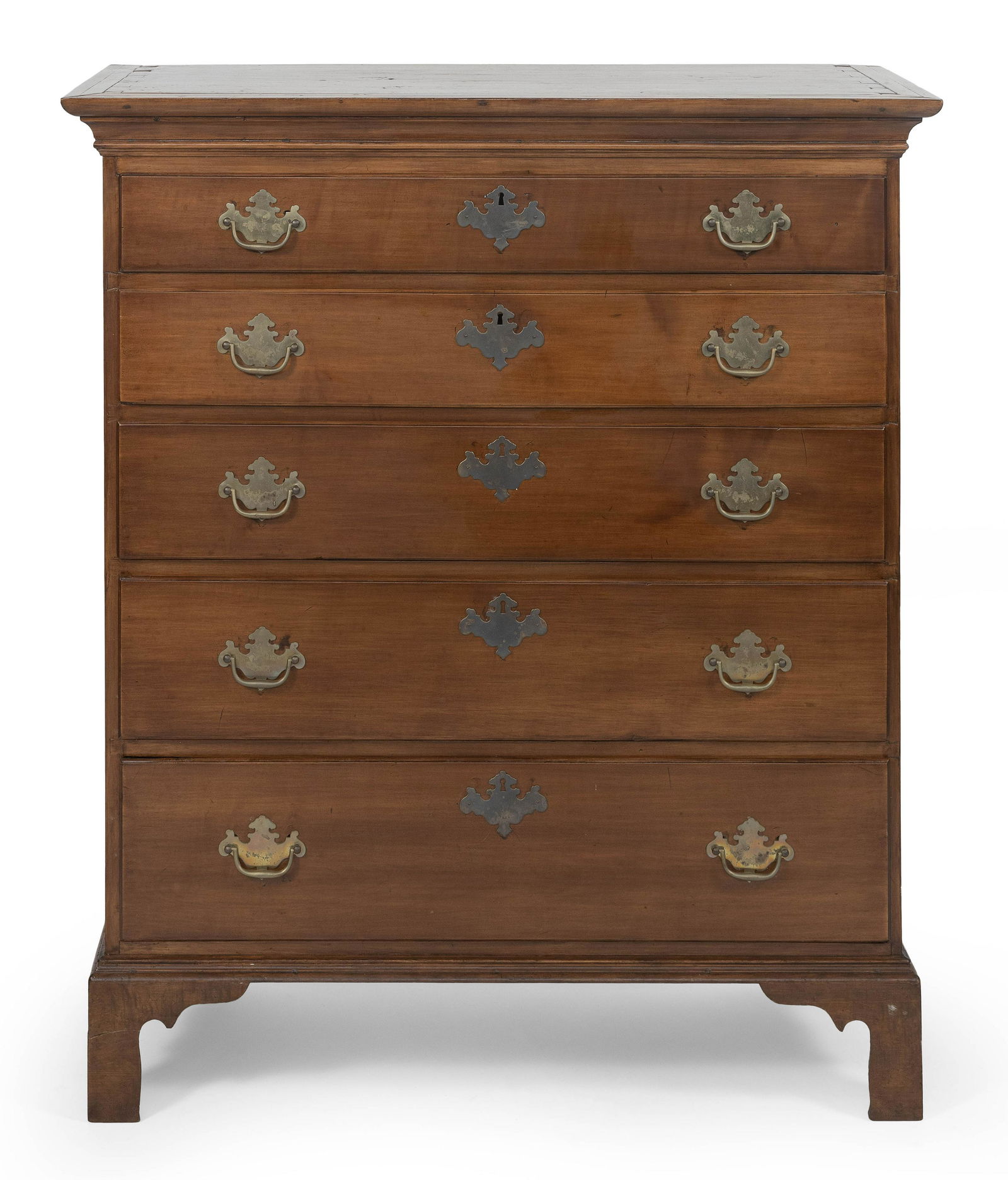 CHIPPENDALE CHEST Circa 1780 Height 44.5". Width 38.5". (1 of 3)
