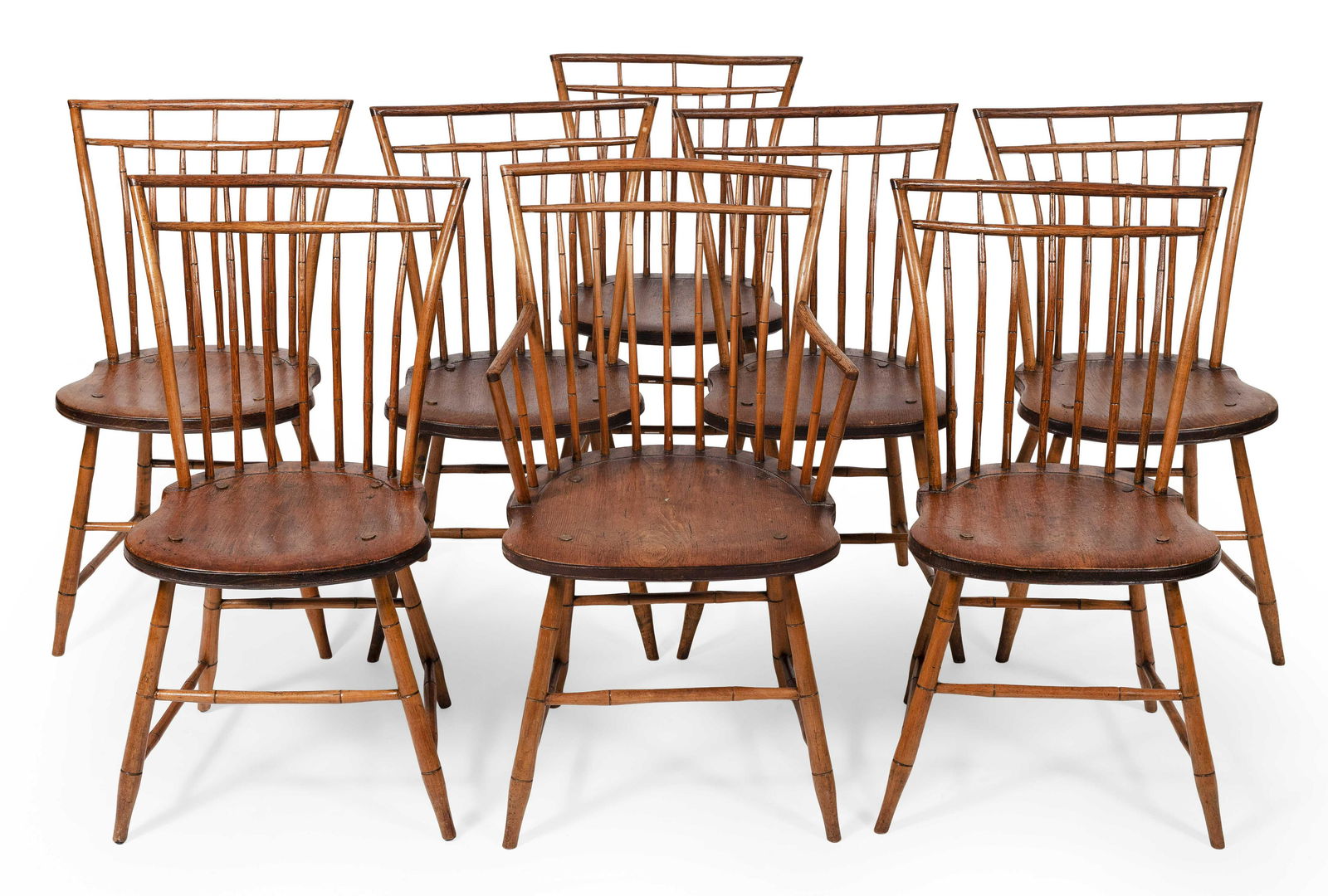 EIGHT WINDSOR CHICKEN COOP CHAIRS Early 19th Century (1 of 2)
