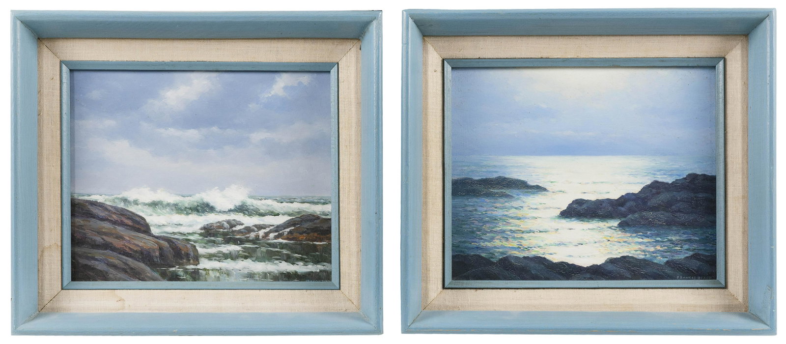 FRANCIS STILLWELL DIXON (New York/California,: FRANCIS STILLWELL DIXON New York/California, 1879-1967 Two works: "Easterly Storm" and "The Moonpath". Both signed lower right "Francis Dixon". Titled on Abercrombie & Fi