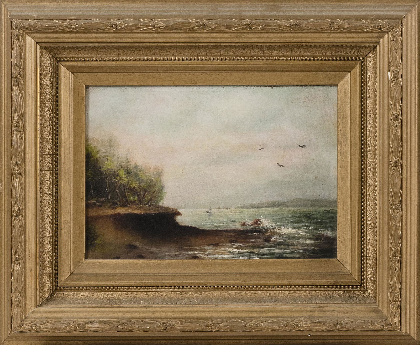 AMERICAN SCHOOL (19th Century,), Seascape., Oil on (1 of 2)