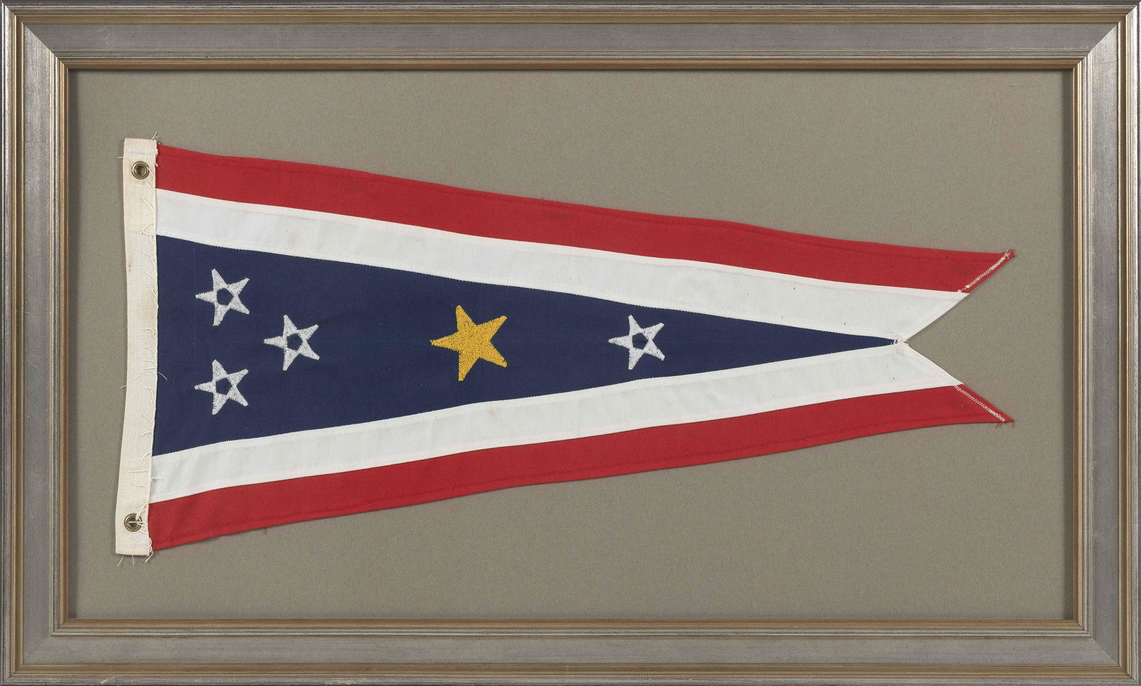 YACHT BURGEE 20th Century Approx. 12.5" x 26.5". Framed (1 of 1)