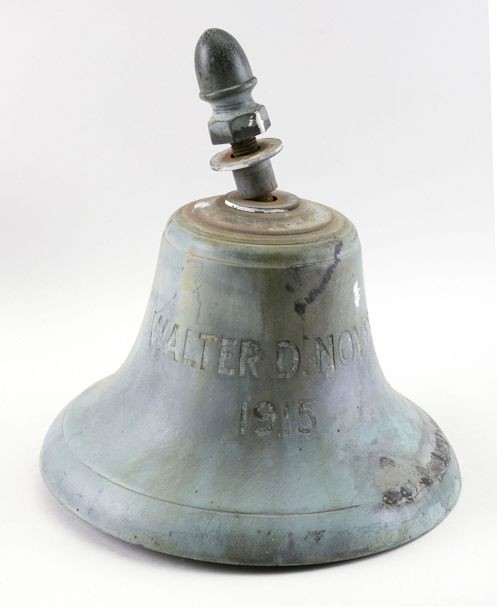 BRASS SHIP'S BELL Height 12”. Diameter 12”. (1 of 2)